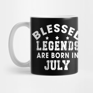 Blessed Legends Are Born In July Funny Christian Birthday Mug